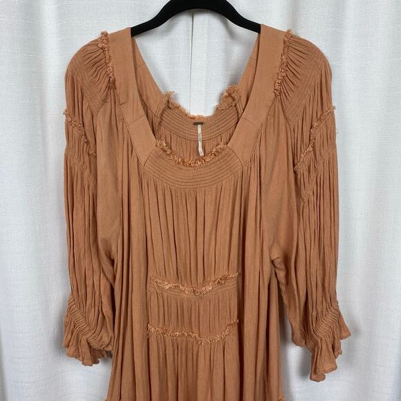 Free People Peach See Ya There Oversized Mini Dress Sz.L - Picture 8 of 16
